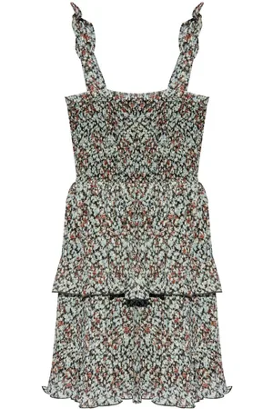 Ganni Printed ruffled mini dress