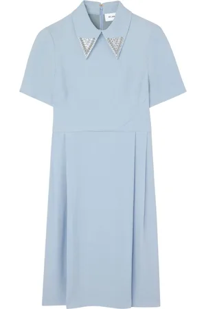 ST. JOHN Oversized-collar mini dress