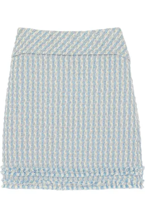 ST. JOHN High-waisted tweed miniskirt