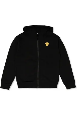 VERSACE Logo-embroidered zip-fastening hoodie