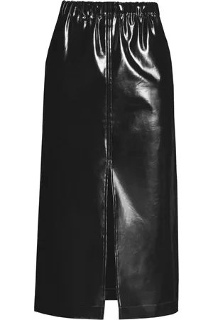 Maison Margiela Four-stitch patent midi skirt