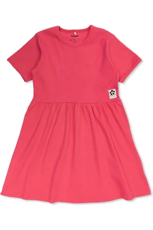 Mini Rodini Logo patch pleated dress
