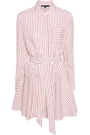 Maje Rhinestone-embellished striped mini dress