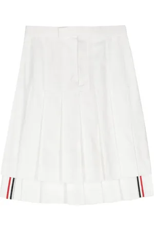 Thom Browne Pleated twill midi skirt