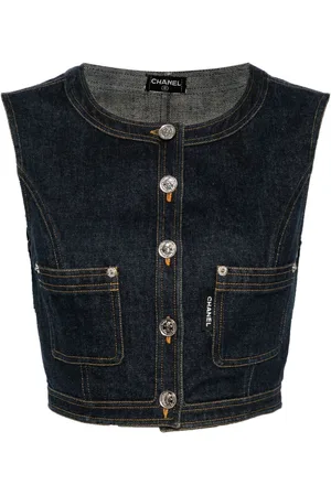 CHANEL 1990-2000 cropped denim gilet