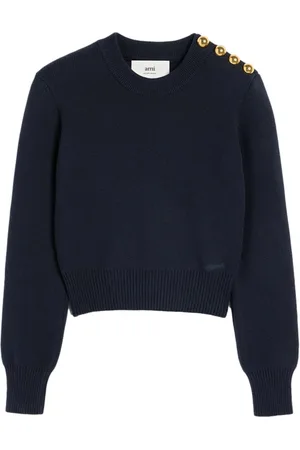 Ami Button-fastening cotton-blend jumper