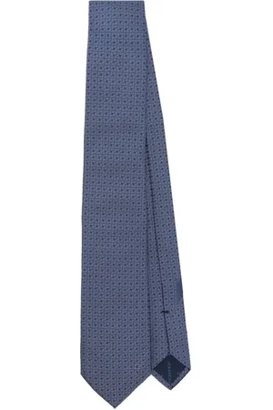 Salvatore Ferragamo Logo-embroidered textured silk tie