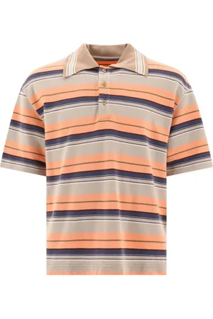 KAPITAL Striped short-buttoned polo shirt