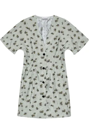 Ganni Floral print buttoned minidress