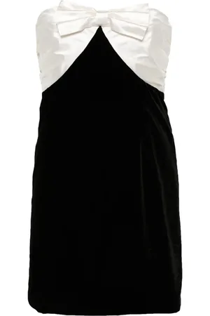 Alessandra Rich Bow-detailed velour mini dress