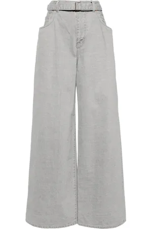 SACAI Wide-leg belted jeans