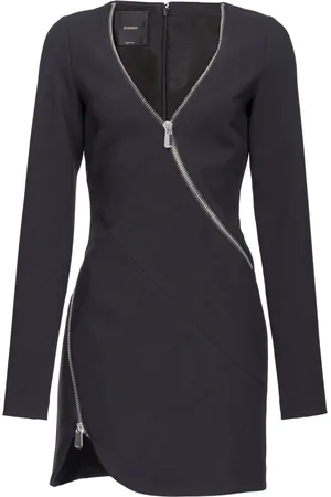 Pinko Zipped crepe V-neck minidress