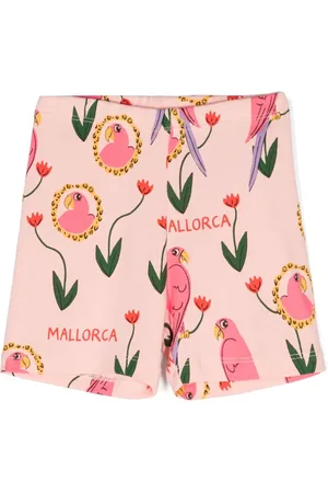 Mini Rodini Parrots-print cotton shorts