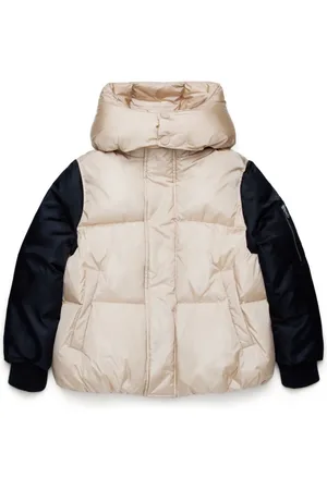 Maison Margiela Logo-appliqué two-tone puffer jacket