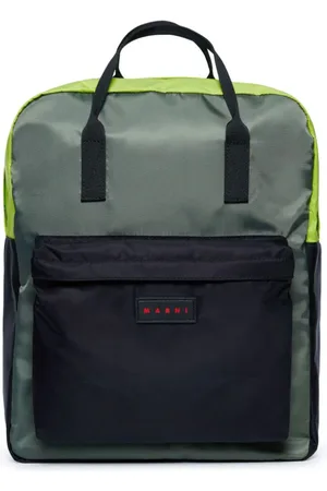 Marni Colour-block logo-appliqué backpack