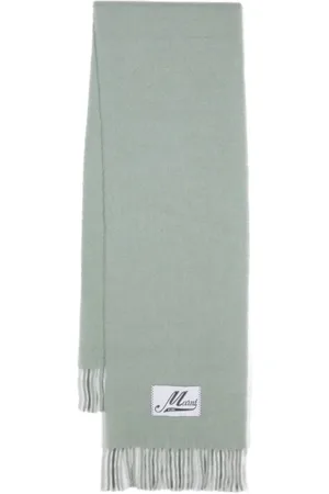 Marni Logo-patch fringed scarf