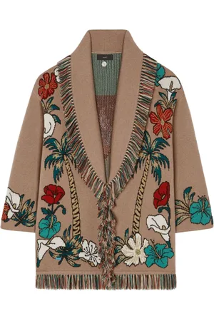 Alanui Patterned-jacquard cashmere cardigan