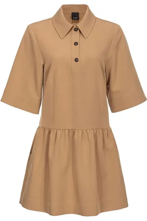 Pinko Classic-collar gathered-detailing dress