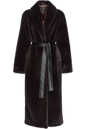 Pinko Belted faux-fur coat