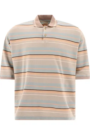 KAPITAL Striped short-sleeve polo