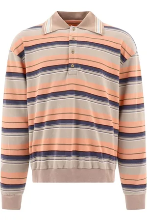 KAPITAL Striped long sleeve polo shirt