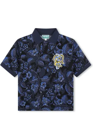 Kenzo Logo-appliqué floral-print polo shirt