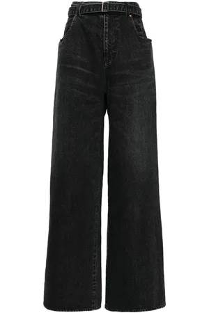 SACAI Wide-leg belted jeans