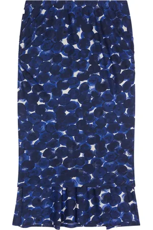 DRIES VAN NOTEN Geometric-print midi skirt