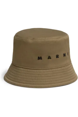 Marni Logo-embroidered cotton bucket hat