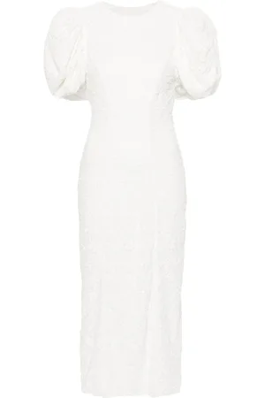ROTATE Floral-lace mesh dress