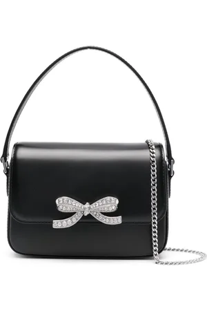 Self-Portrait Bow-detail leather cross body bag