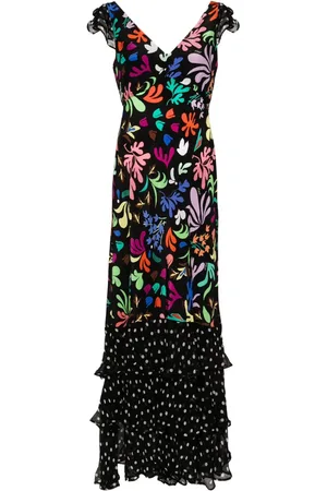 RIXO London Ossy silk mix-print maxi dress