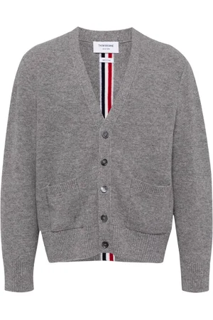 Thom Browne Stripe-trim virgin-wool cardigan