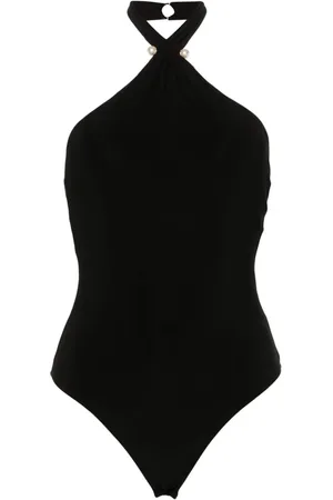 NISSA Faux-pearl halterneck bodysuit