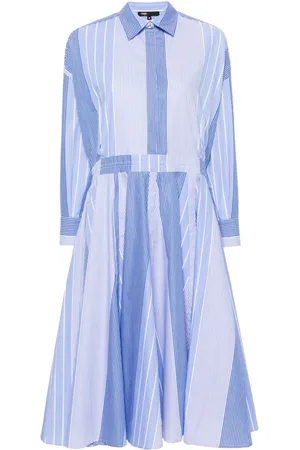 Maje Striped patchwork midi dress