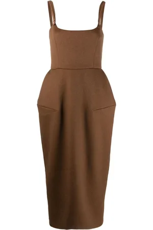 Max Mara Sleeveless draped midi dress