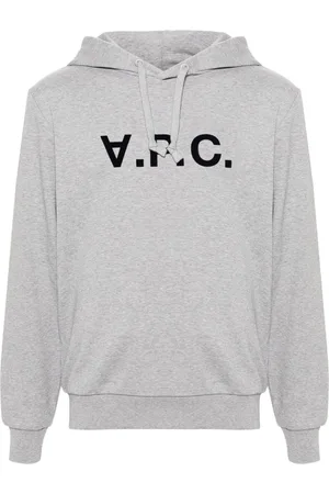 A.P.C. Flocked-logo cotton hoodie