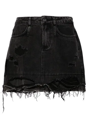 Musium Div. Distressed-effect denim skirt