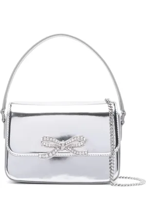 Self-Portrait Bow-detail leather cross body bag