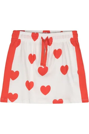 Mini Rodini Heart-print organic cotton skirt