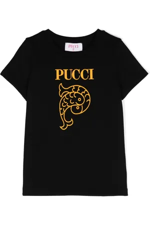 PUCCI Junior Flocked-logo cotton T-shirt