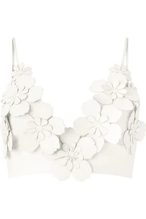 Silvia Tcherassi Ibbie floral-appliqué crop top