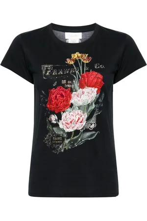 Camilla Floral-print cotton T-shirt