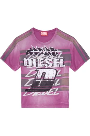 Diesel Striped logo-print T-shirt