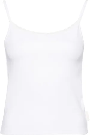 Izzue Ribbed-knit lace-trim top