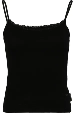 Izzue Ribbed-knit lace-trim top