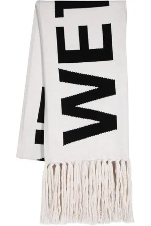 We11 Done Logo-jacquard tasselled scarf