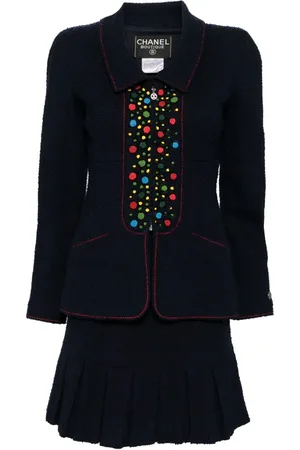 CHANEL 1997 embroidered wool-blend suit