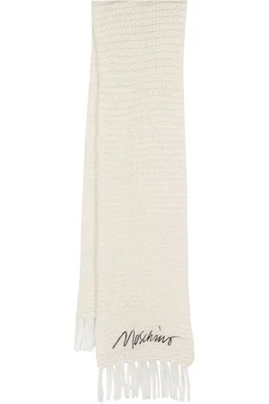 Moschino Fringed logo-embroidered scarf