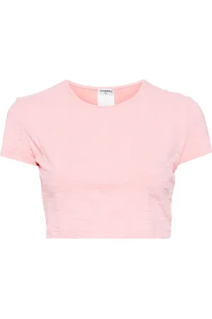 CHANEL 1997 CC-embroidered cropped T-shirt